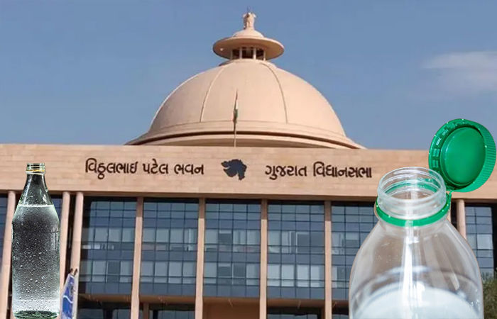 સચિવાલય અને વિધાનસભા કેમ્પસમાં પ્લાસ્ટિકની બોટલો પર પ્રતિબંધ, કાચની બોટલમાં મળશે પાણી