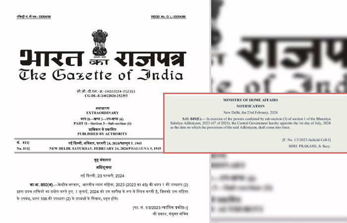 Three amended criminal bills to be implemented from July 1, notifies home ministry
