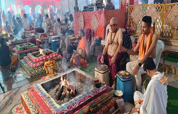 માંડલ લક્ષચંડી મહાયાગમાં ચંડીપાઠના મંત્ર-શ્લોકની 1.01 કરોડ આહુતિ પૂર્ણ