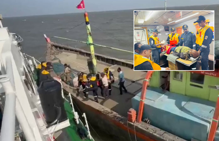 VIDEO: 'જિંદગી અને મોતનો સવાલ હતો...' જાફરાબાદના દરિયામાં ઈજાગ્રસ્ત થયેલા ખલાસીને કોસ્ટ ગાર્ડે હેમખેમ બચાવ્યો!