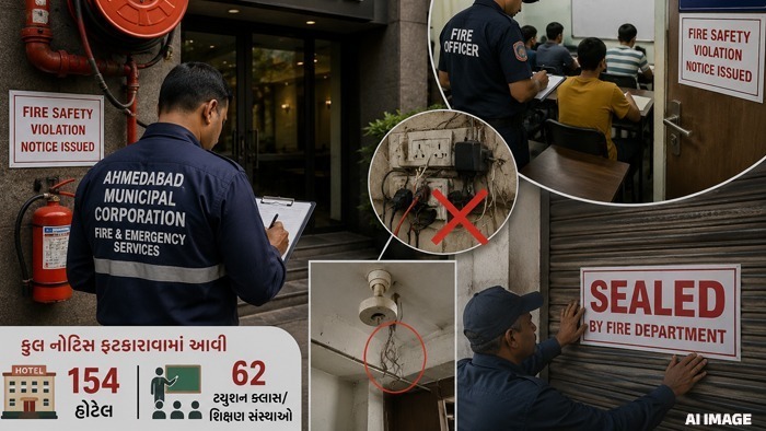 Major fire safety violation in 154 hotels and 62 tuition classes found in Ahmedabad