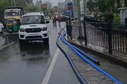 Airport Road Witnesses Heavy Rainfall