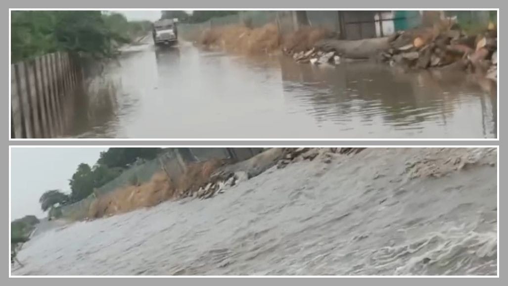 વાવ-થરાદ ભારતમાલા સર્વિસ રોડ પર સામાન્ય વરસાદમાં જ જળબંબાકાર