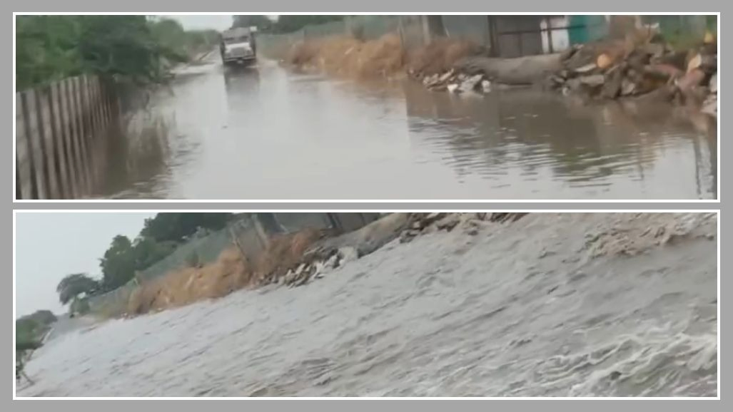 વાવ-થરાદ: ભારતમાલા સર્વિસ રોડ પર જળબંબાકાર, સામાન્ય વરસાદમાં રસ્તો બેટમાં ફેરવાયો