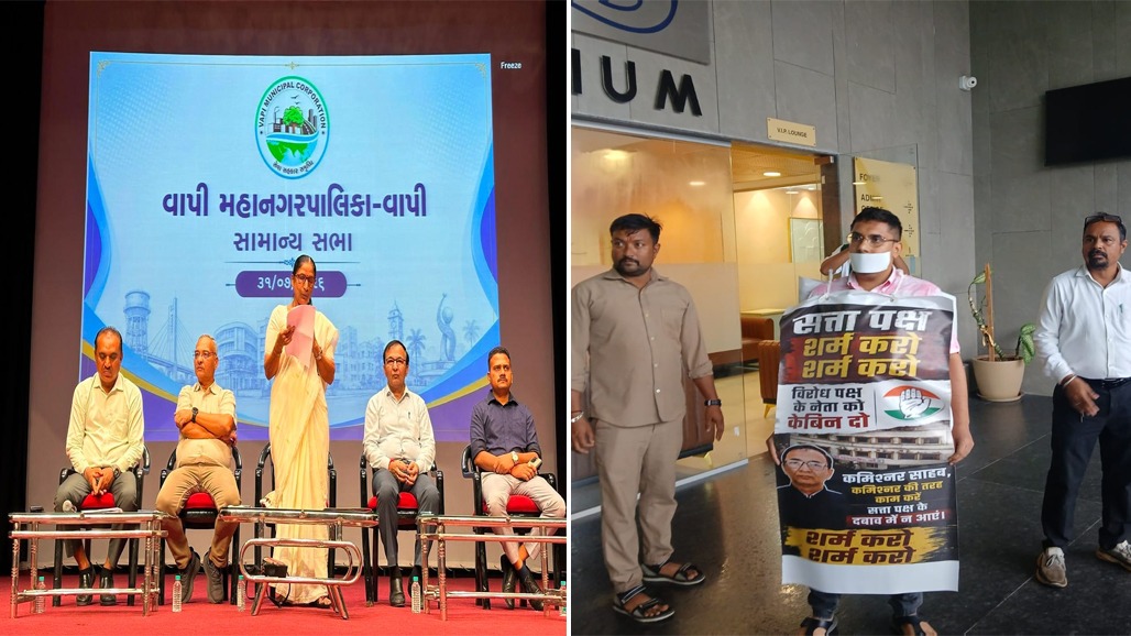 વાપી મનપાની સામાન્ય સભામાં મિનિટ્સના મુદ્દે વિપક્ષ આક્રમક બન્યું : શાસક પક્ષે ભૂલનો સ્વીકાર કર્યો