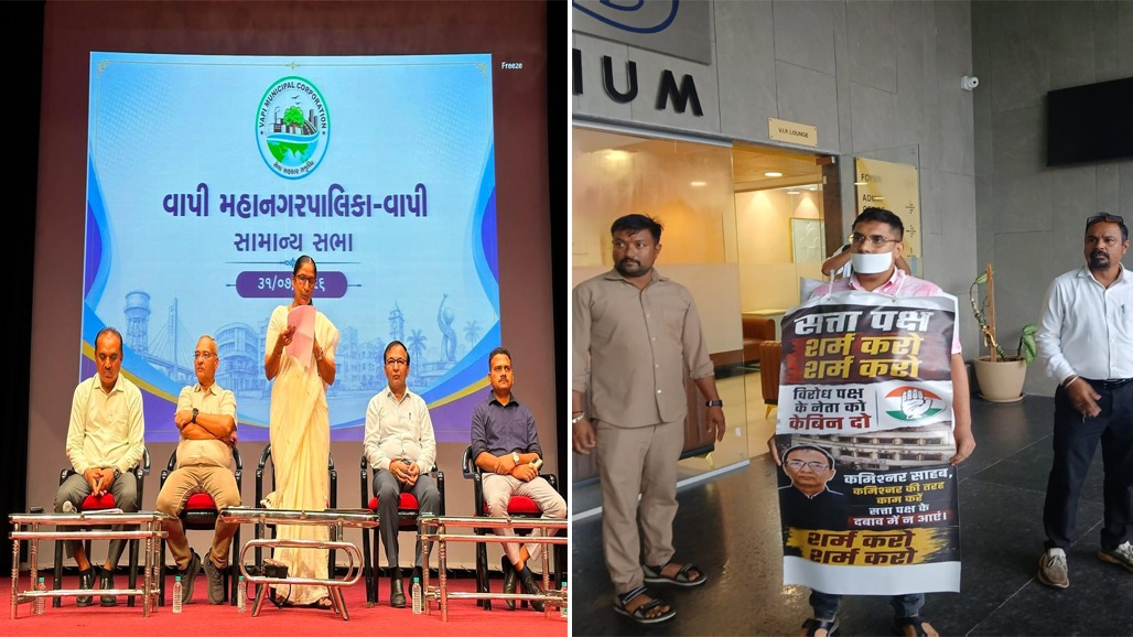 વાપી મનપાની સામાન્ય સભામાં મિનિટ્સના મુદ્દે વિપક્ષ આક્રમક બન્યું : શાસક પક્ષે ભૂલનો સ્વીકાર કર્યો