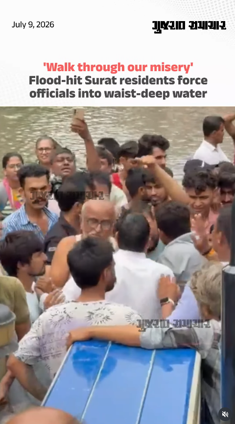 Walk through our misery: Surat residents make leaders walk into waist deep water