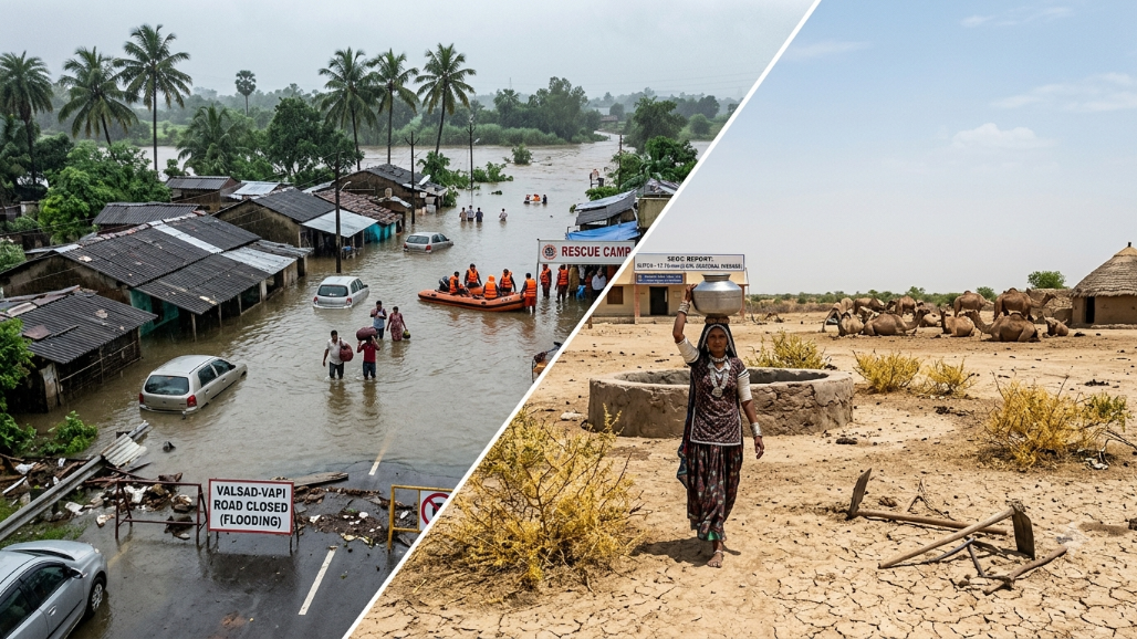 Uneven Monsoon Deluge: South Gujarat and Saurashtra Drenched as Kutch and North Gujarat Stay Parched