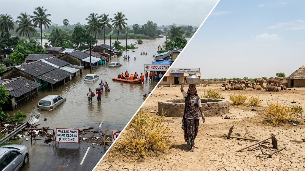 Uneven Monsoon Deluge: South Gujarat and Saurashtra Drenched as Kutch and North Gujarat Stay Parched
