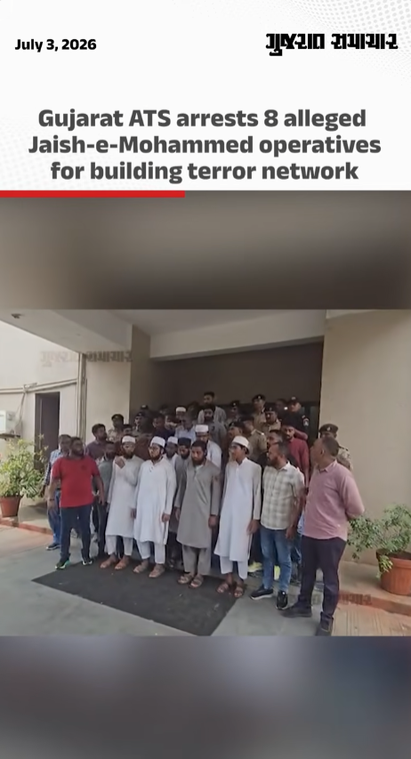 Gujarat ATS Arrests 8 Alleged Jaish-e-Mohammed Operatives for Building Terror Network