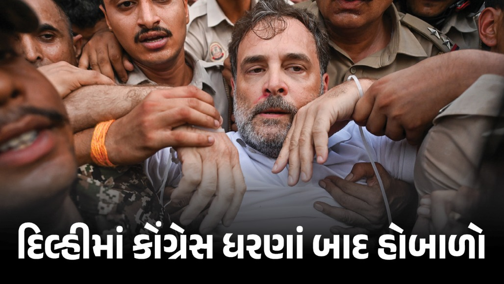 VIDEO : PM આવાસ બહાર પ્રદર્શનકારીઓ હટાવાયા, રાહુલ-પ્રિયંકાને અલગ-અલગ પોલીસ સ્ટેશન લઈ જવાયા