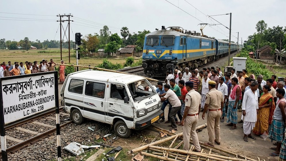 3 Killed, 5 Students Critical After Train Rams School Car at Bengal Level Crossing