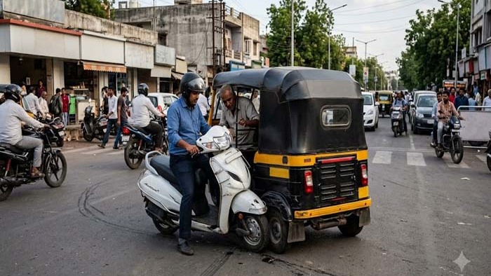 જામનગરમાં ગુરુદ્વારા નજીક બેફામ ગતિએ આવેલું એક્ટિવા રિક્ષા સાથે અથડાતાં 6 હજારનું નુકસાન: ચાલક સામે ફરિયાદ