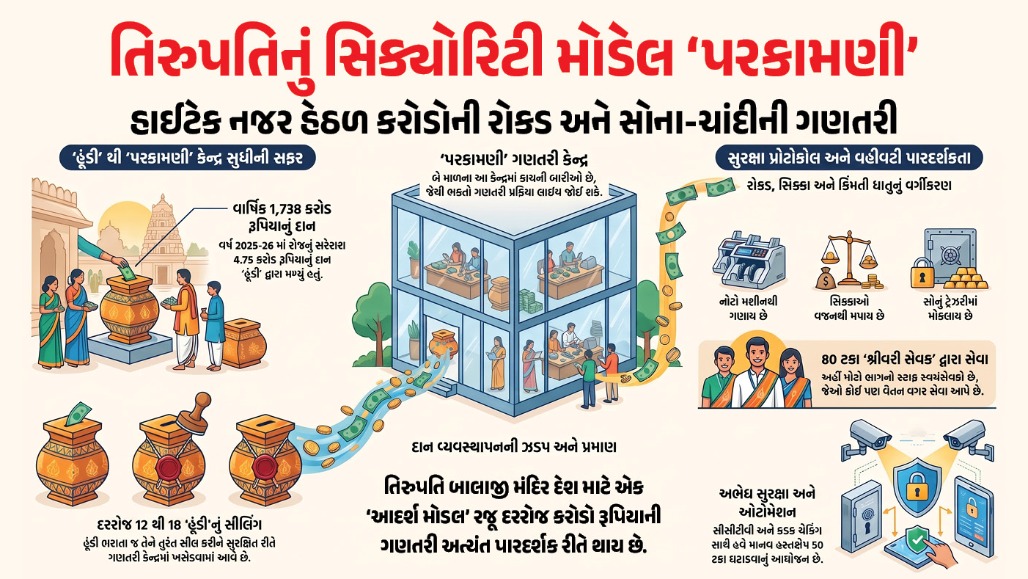 તિરુપતિ બાલાજી મંદિરને મળતું દાન કેવી રીતે સુરક્ષિત રહે છે?