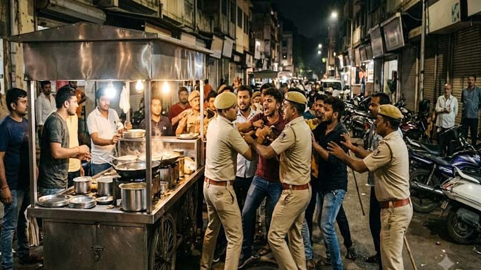 વાઘોડિયા રોડ પર મોડીરાત સુધી ચાલતી નાસ્તાની લારી બંધ કરાવવા ગયેલી પોલીસ પર હુમલો