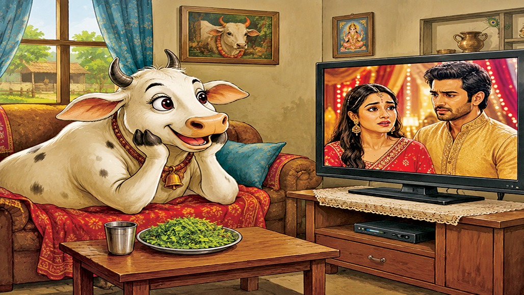 ભેંસ અને ભાભી... સિરિયલ જોઈ રાજી