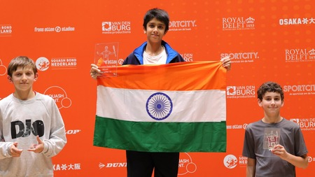 Indian squash talent Amarya Bajaj won the Dutch Junior Open U-13 title