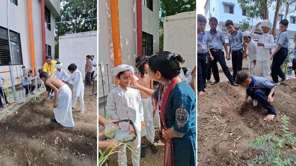 સુરત પાલિકાની શાળામાં વિદ્યાર્થીઓ બન્યા 'નાના ખેડૂત'!