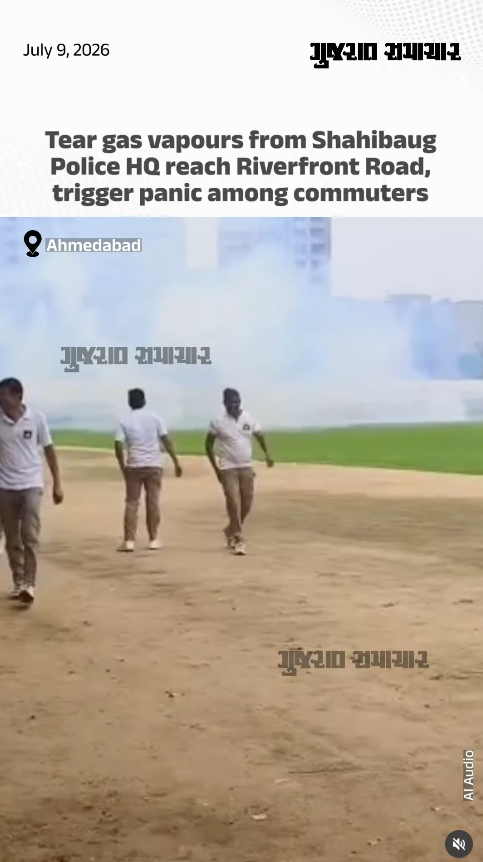 Tear gas vapours from Shahibaug Police HQ reach Riverfront Road, trigger panic