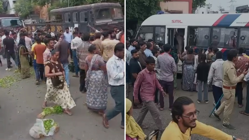 અમદાવાદમાં ઠક્કરનગર પાસે AMCની ટીમ અને લારી ધારકો વચ્ચે ઘર્ષણ, રસ્તા પર શાકભાજી ફેંકી વિરોધ