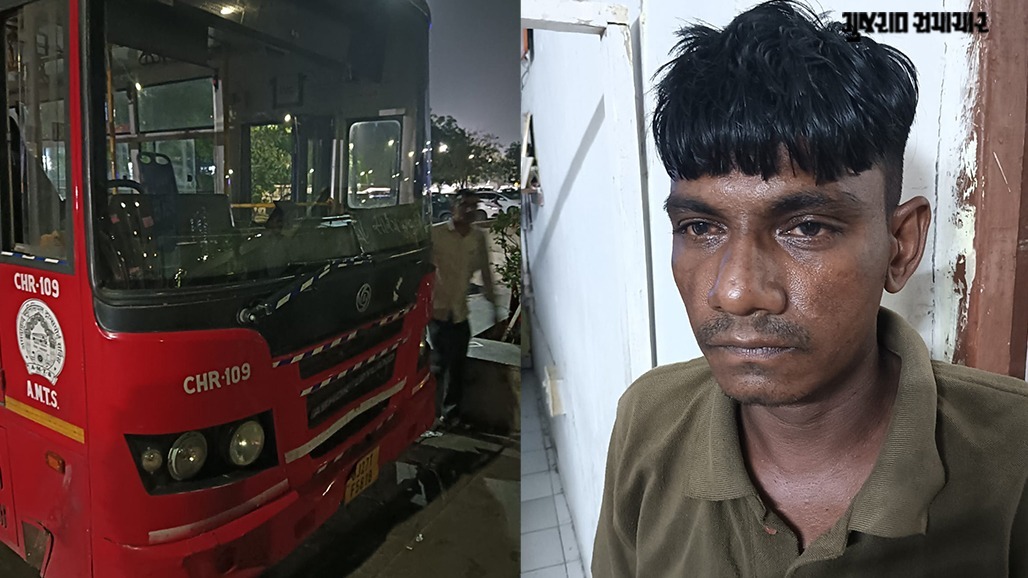 Drunk AMTS Driver Allegedly Forgets Route, Crashes Bus into Divider Near Ellis Bridge in Ahmedabad