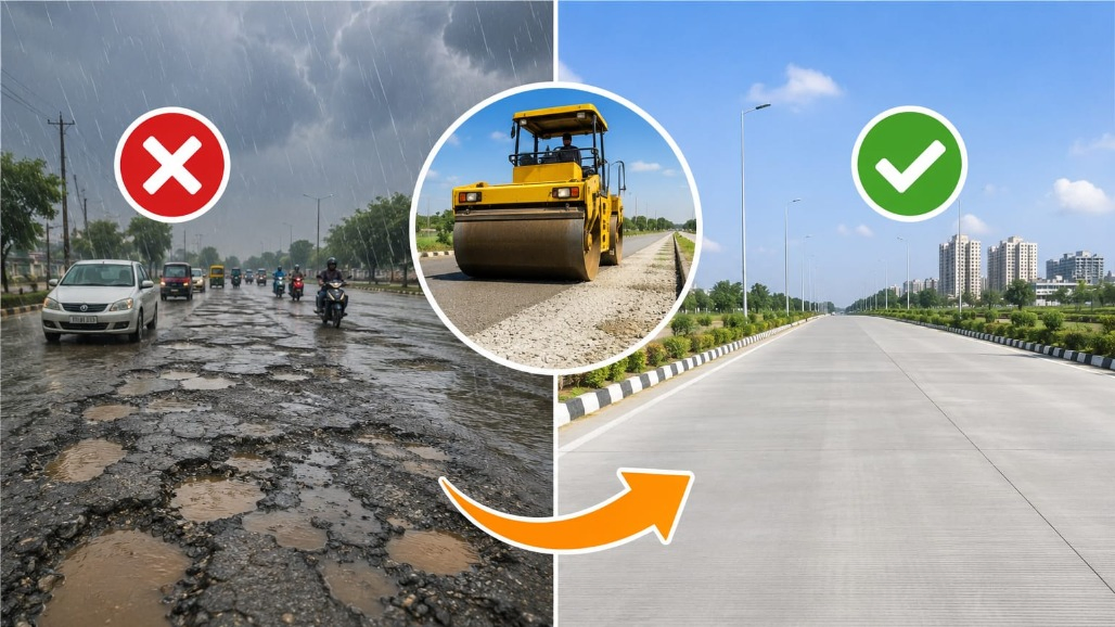 No More Monsoon Potholes: Gujarat Orders Shift to Cement Concrete Roads Across All Cities and Towns
