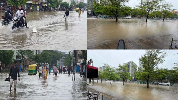 વરસાદ-ખાડીના પાણી એ સુરતને ફરી બાનમાં લીધું, લિંબાયત ઝોન કચેરી સુધી પહોંચ્યા ખાડીના પાણી