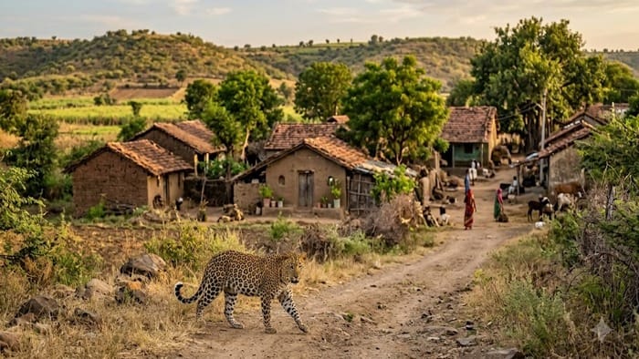 જામનગર નજીક ખીજડીયા ગામ પાસે દીપડો દેખાયો