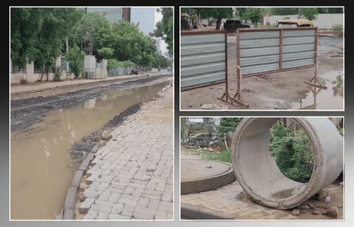 Sarkhej Road Collapses After Rain, Locals Allege Shoddy Repair Work