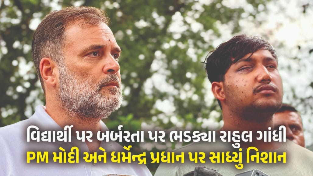 પેલેટ ગનથી ઘવાયેલા યુવક સાથે રાહુલ ગાંધીની પ્રેસ કોન્ફરન્સ