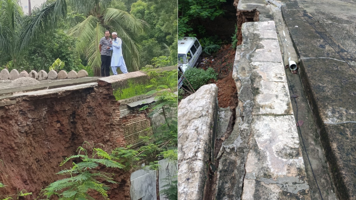 Section Of Historic Ahmed Shah's Jama Masjid Wall Collapses After Heavy Rain In Ahmedabad