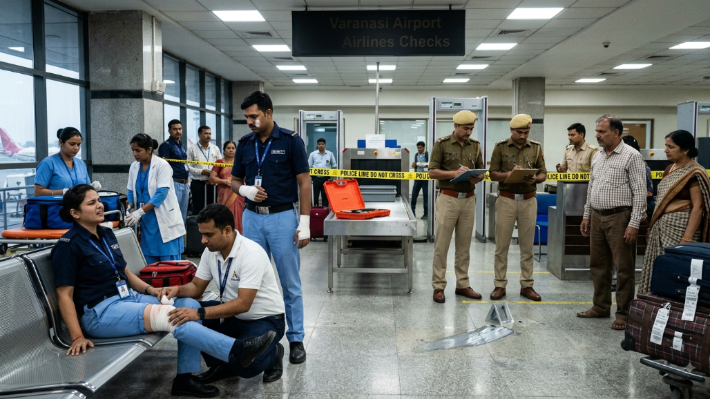 Passenger’s Gun Goes Off During Inspection at Varanasi Airport, Injuring Two Security Staff