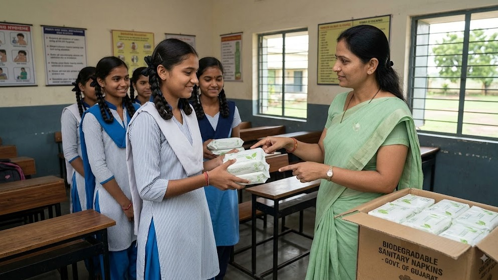 Over 10 Lakh Girls In Gujarat Government Schools To Get Free Sanitary Napkins