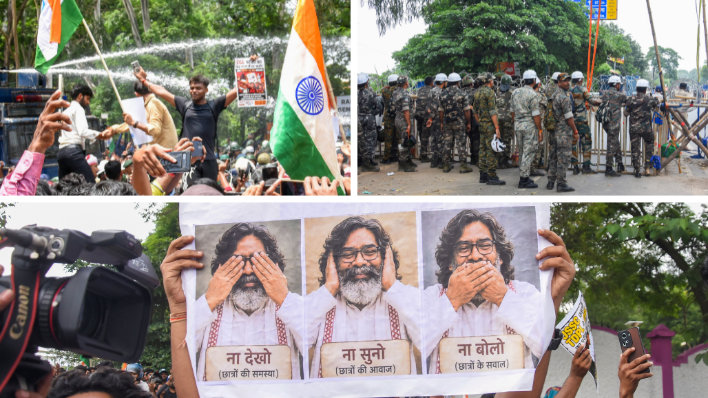 રાંચીમાં સ્થિતિ કાબૂ બહાર: વિધાનસભા પરિસરમાં ઘૂસ્યા વિદ્યાર્થીઓ, લાઠીચાર્જ બાદ હિંસક ઘર્ષણ
