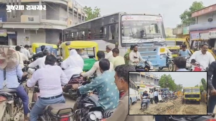 સાવરકુંડલામાં રોડ કામગીરીના આયોજનના અભાવે ટ્રાફિક સમસ્યા