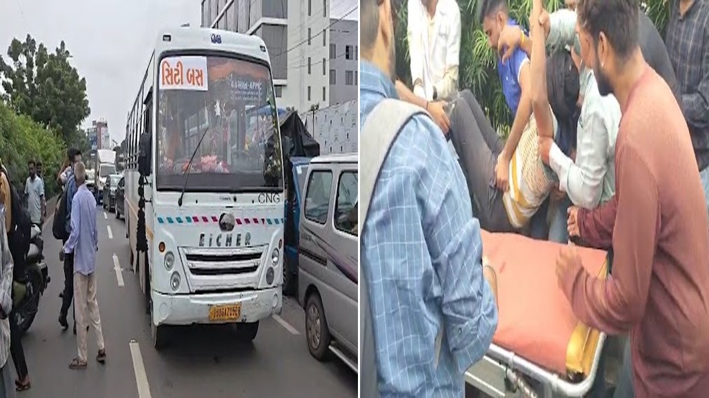 વડોદરામાં સીટી બસના ટાયરમાં બાઈક ચાલક કચડાયો : ડ્રાઈવરે મોબાઈલનો ઉપયોગ કર્યાનો આક્ષેપ