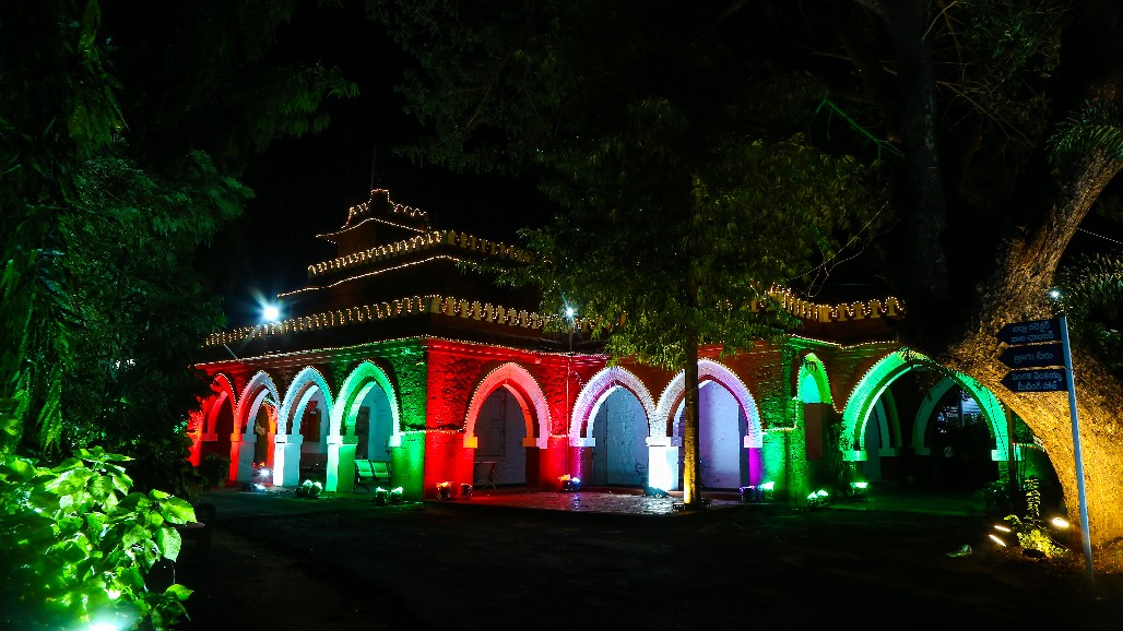 Vijayawada - Collectorate illuminated in tricolour on the eve of the 80th Independence Day celebrations on Friday, August 14, 2026..jpg