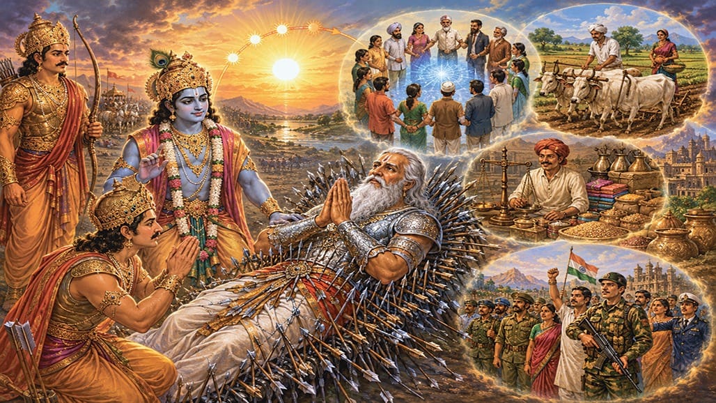 મહાભારત યુદ્ધકાળમાં ભીષ્મપિતામહ દ્વારા અપાયેલો વિજયી રાષ્ટ્રનો મહાઉત્તર