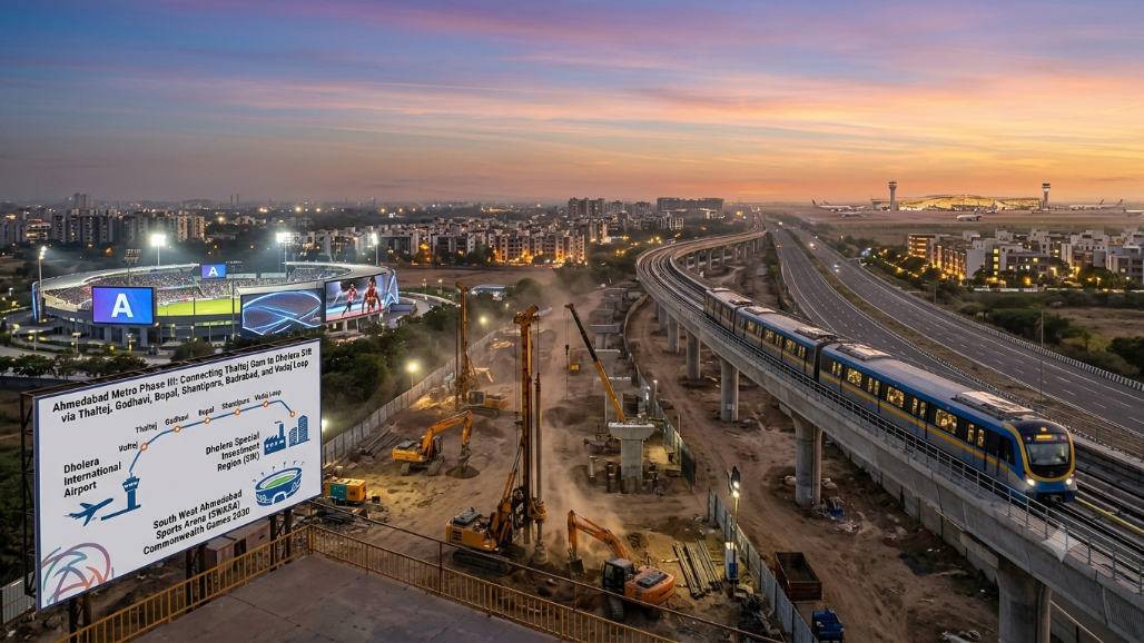 Ahmedabad Metro Phase 3 Gets PIB Clearance: Dholera Airport Link and City Circular Ring Approved