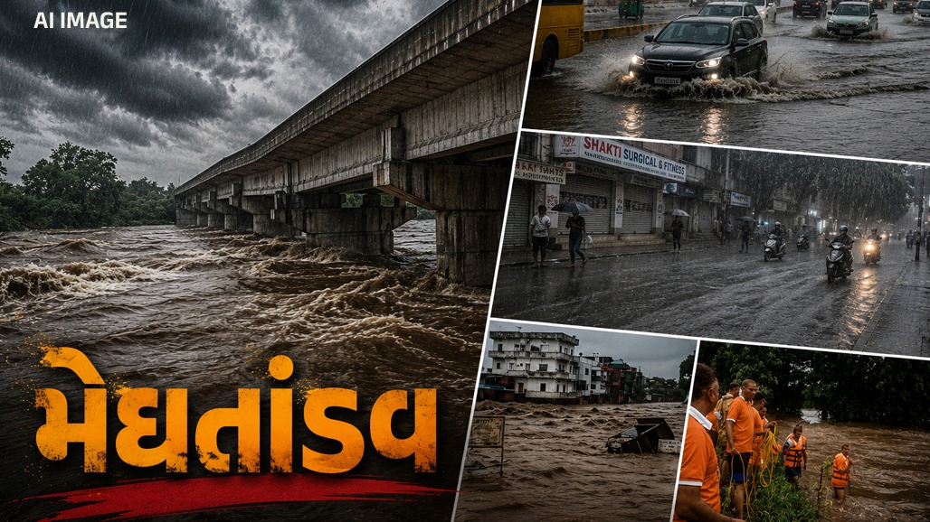 સુરેન્દ્રનગરમાં મૂશળધાર વરસાદ, બે કલાકમાં સાડા ત્રણ ઈંચથી જળબંબાકાર, 135 તાલુકામાં મેઘમહેર