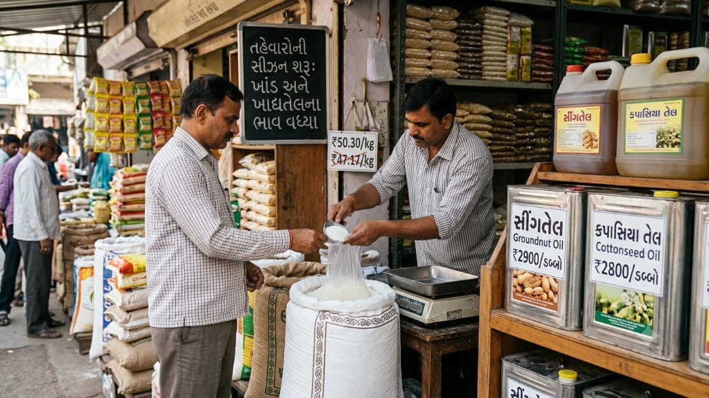 તહેવારો ટાણે ખાંડ અને સીંગતેલના ભાવમાં અણધાર્યો વધારો