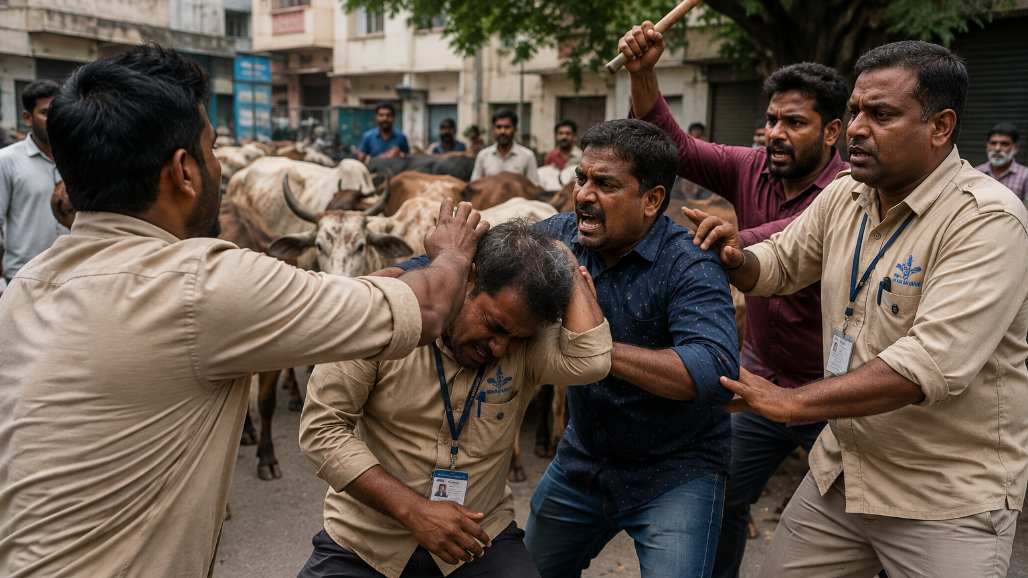 CNCD Team Under Attack in Vadaj: Three Booked for Assaulting AMC Cattle Control Officers