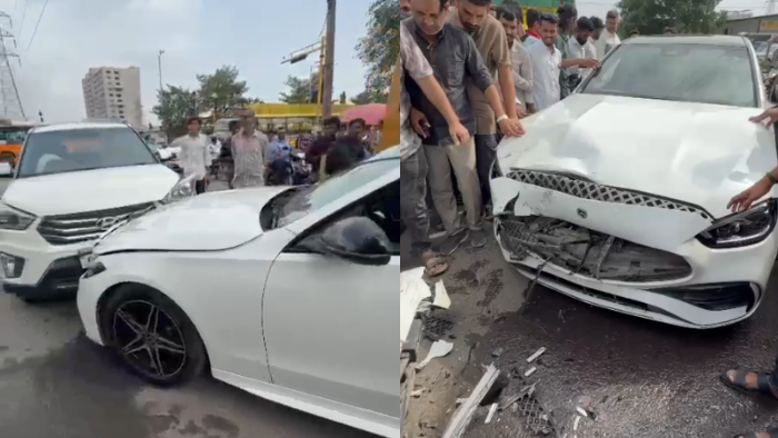 Folk Singer Awadhish Haryani’s Car Collides With Mercedes In Surat’s Sarthana