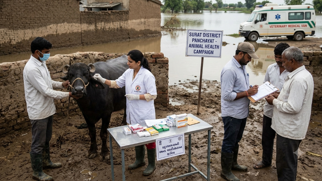 Surat Deploys 12 Veterinary Teams After Floods To Prevent Animal Disease Outbreak