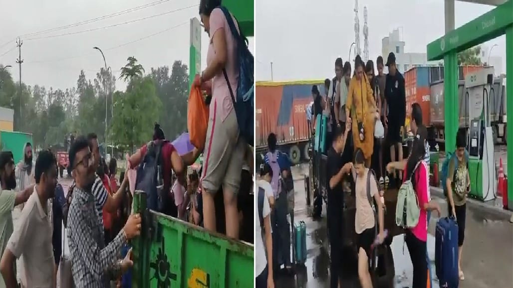વડોદરાના ડભોઇ રોડ પર પાણી ભરાવાથી વાહનચાલકો અટવાયા
