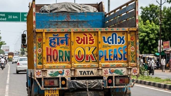 દરેક ટ્રક પાછળ 'Horn OK Please' લખવાનો અર્થ શું છે?