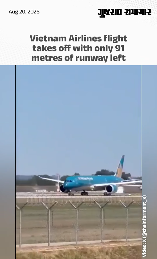 Vietnam Airlines flight takes off with only 91metres of runway left