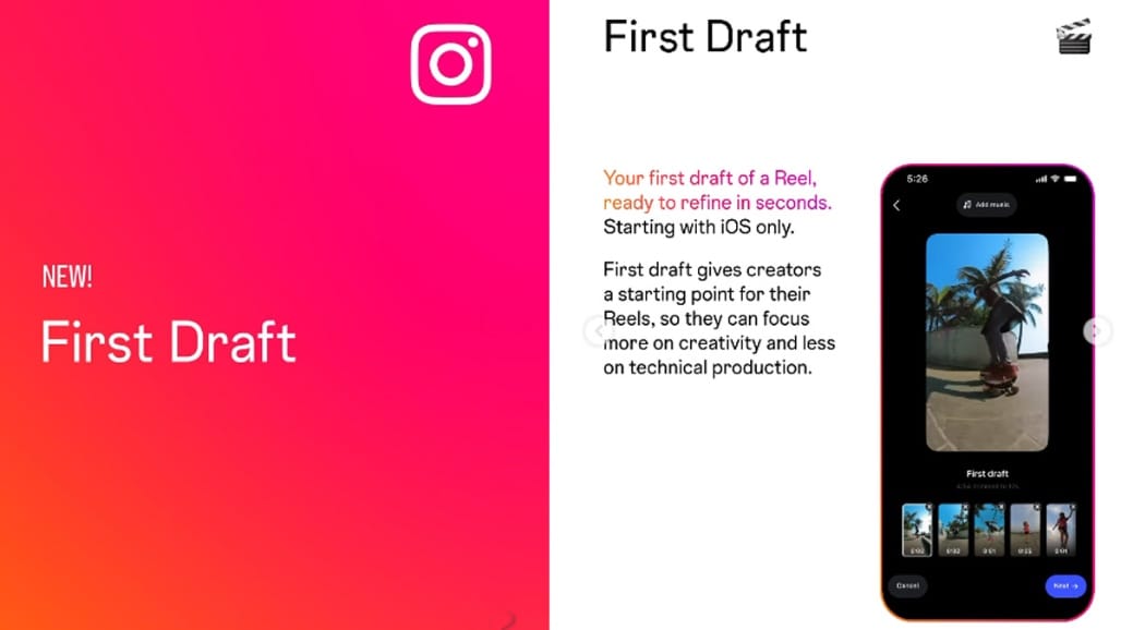 ઇન્સ્ટાગ્રામનું નવું 'First Draft' ફીચર