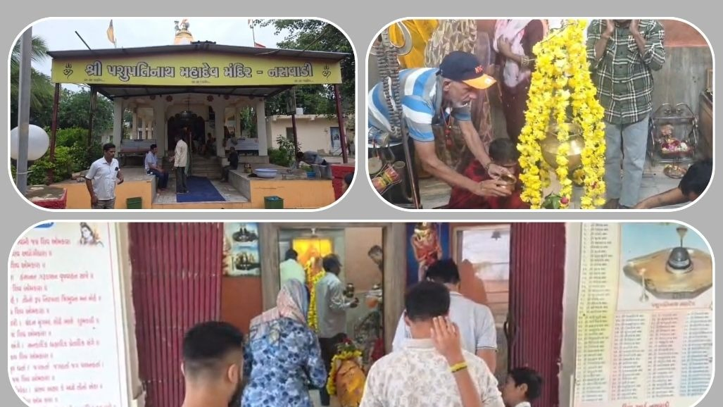 નસવાડી: શ્રાવણના પહેલા સોમવારે પશુપતિનાથ મહાદેવ મંદિરે ભક્તોનું મહેરામણ ઉમટ્યું, 'હર હર મહાદેવ'ના નાદથી પરિસર ગુંજ્યું