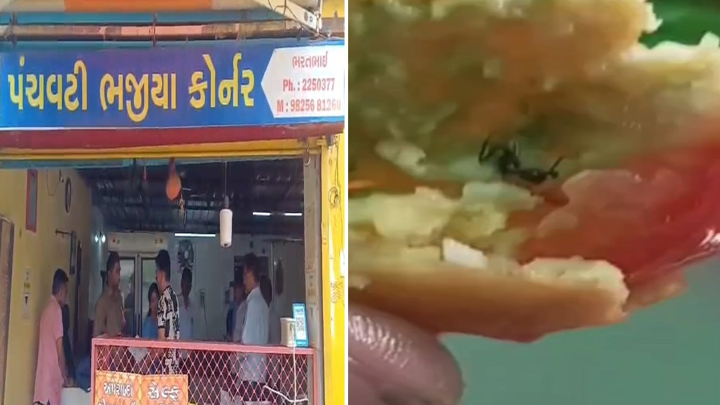 ડુમસના પંચવટી ભજીયા કોર્નરમાં ટામેટા ભજીયામાં મંકોડો નિકળ્યો : ગ્રાહકે સોશિયલ મીડિયામાં વીડિયો મૂકતાં પાલિકા દોડતી થઈ